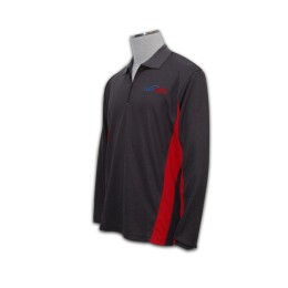 P160 長袖polo 衫訂造 半胸拉鏈 長袖polo 衫訂製    炭灰色 P160 長袖polo 衫訂造 半胸拉鏈 長袖polo 衫訂製    炭灰色